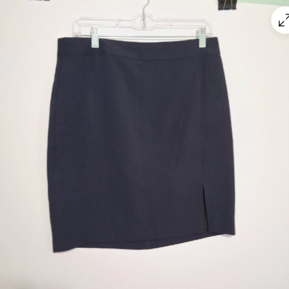 Banana Republic Womens Navy Skirt Size‎ 10 Lined Back Slit Office Wear NWT E19